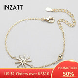 925 Silver Sun Flower Bracelet Women Summer Chain Jewelry