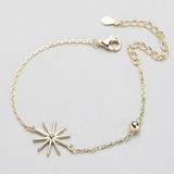 925 Silver Sun Flower Bracelet Women Summer Chain Jewelry