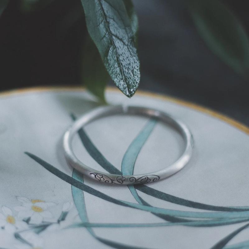 925 Sterling Silver Retro Pattern Bracelet For Women