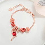 Zircon Charm Pendant Bracelet Flamingo Adjustable Length