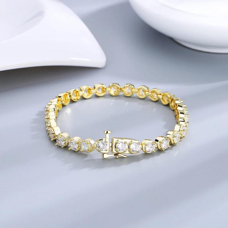 Zircon Bracelet 4mm Round Diamond Tennis Bracelet