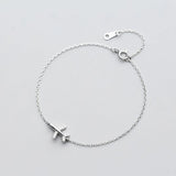 925 Sterling Silver Plane CZ Bracelet for Women