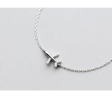 925 Sterling Silver Plane CZ Bracelet for Women