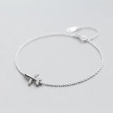 925 Sterling Silver Plane CZ Bracelet for Women