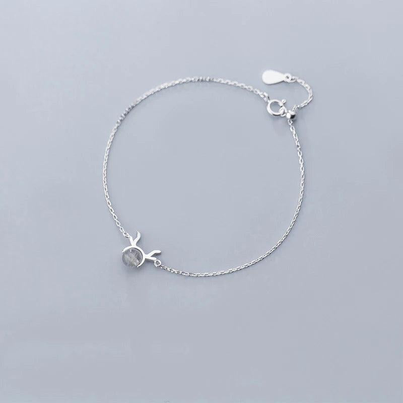 925 Silver Elk Crystal Bracelet Bangle Women Jewelry Gift