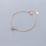 925 Silver Elk Crystal Bracelet Bangle Women Jewelry Gift