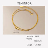 Silver 925 Sterling Double Layer Chain Bracelet