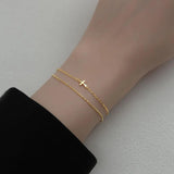 Silver 925 Sterling Double Layer Chain Bracelet