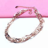 Purple Plated 14K Rose Geometry Bracelet for Women