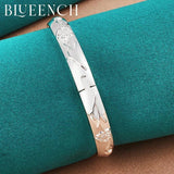 925 Silver Engraved Flower Bracelet for Women