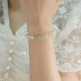 Geometric Natural Hetian Jade Crystal Bracelet for Women