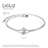 925 Silver Geometric Cubic Charm Bracelet for Women, Adjustable Chain Jewelry