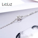 925 Silver Geometric Cubic Charm Bracelet for Women, Adjustable Chain Jewelry