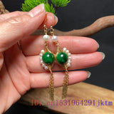 Jade Earrings Bracelets Emerald Amulets Silver Charm Natural Beads Chinese Amule