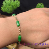 Green Jade Cylinder Bracelets for Women Emerald Chinese Gift Jewelry Bangle