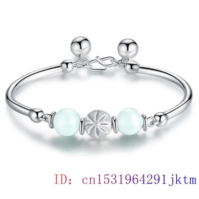 Chalcedony Gemstone Bracelet with Zircon Charm