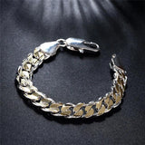 925 Sterling Silver Charm Bracelet for Men and Women with S925 Stamp