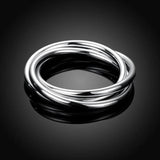 925 Silver Three Round Circles Bracelet Bangle for Women Men