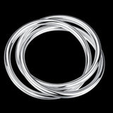 925 Silver Three Round Circles Bracelet Bangle for Women Men