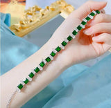 Green Rhinestone Bracelet for Women