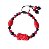 Red Cinnabar Pixiu Bracelet 925 Silver Amulet