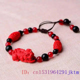 Red Cinnabar Pixiu Bracelet 925 Silver Amulet