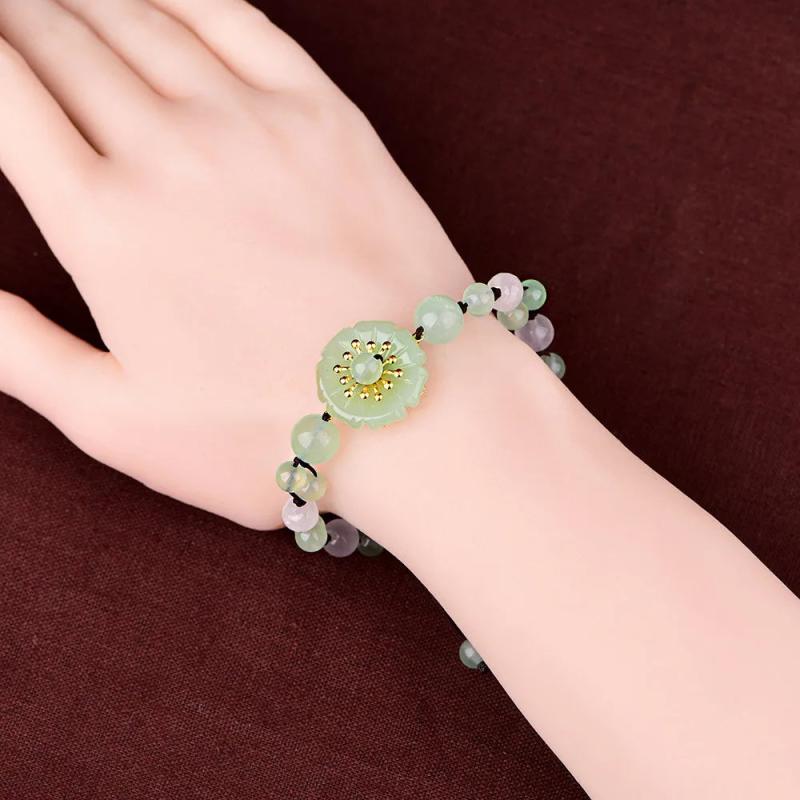 Jade Flower Bracelets Stone Man Bangle Bangles Chinese Jewelry