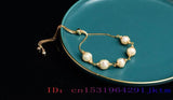 Women's Natural Gemstone Beaded Pearl Bracelet 925 Silver Bangle Jewelry