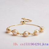 Women's Natural Gemstone Beaded Pearl Bracelet 925 Silver Bangle Jewelry