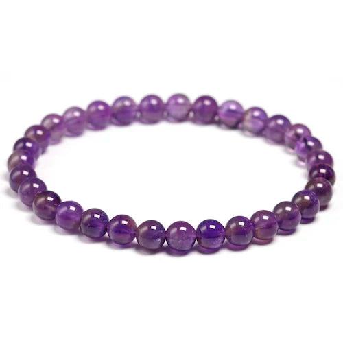 Natural Amethyst Bracelet Women Couple Stone 6 8 10mm Bead Bangles