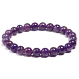 Natural Amethyst Bracelet Women Couple Stone 6 8 10mm Bead Bangles