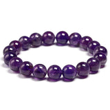 Natural Amethyst Bracelet Women Couple Stone 6 8 10mm Bead Bangles