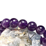 Natural Amethyst Bracelet Women Couple Stone 6 8 10mm Bead Bangles