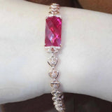 Purple Plated Rose Gold Ruby Bracelet for Women