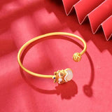 Ethnic Lion Dance Chalcedony Bracelet for Women