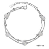 925 Silver Double Moonstone Bracelets, Romantic Jewelry