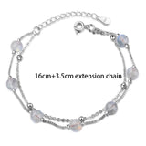 925 Silver Double Moonstone Bracelets, Romantic Jewelry