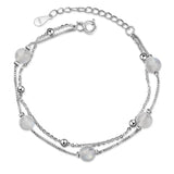 925 Silver Double Moonstone Bracelets, Romantic Jewelry