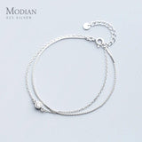 Luminous Clear CZ Double Layer Bracelet 925 Sterling Silver Fine Jewelry