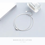 Luminous Clear CZ Double Layer Bracelet 925 Sterling Silver Fine Jewelry