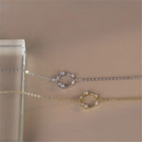 CHOZON 925 Silver Plated 14K Crystal Bracelet Women Party Jewelry