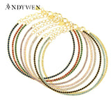 925 Silver Rainbow 1.5mm Tennis Chain Bracelet CZ Fine Jewelry