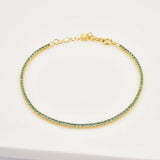 925 Silver Rainbow 1.5mm Tennis Chain Bracelet CZ Fine Jewelry