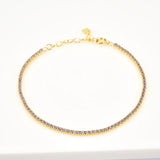 925 Silver Rainbow 1.5mm Tennis Chain Bracelet CZ Fine Jewelry