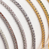 925 Silver Rainbow 1.5mm Tennis Chain Bracelet CZ Fine Jewelry