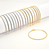 925 Silver Rainbow 1.5mm Tennis Chain Bracelet CZ Fine Jewelry