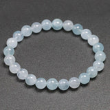 Aquamarine Single Circle Bracelet 6 8 10mm Beads
