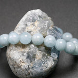 Aquamarine Single Circle Bracelet 6 8 10mm Beads