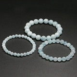 Aquamarine Single Circle Bracelet 6 8 10mm Beads