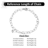925 Silver Heart Link Chain Bracelet 6.5-8 Inch